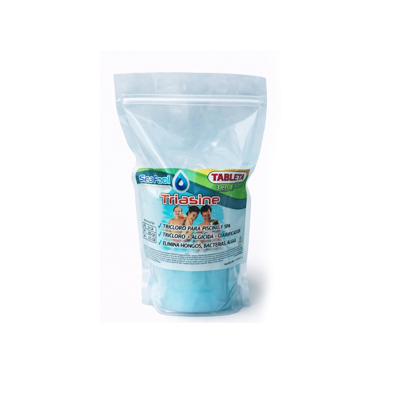 TRIASINE 3 EN 1, 1 KG TABLETAS PARA PISCINAS Y SPA *SEA POOL*